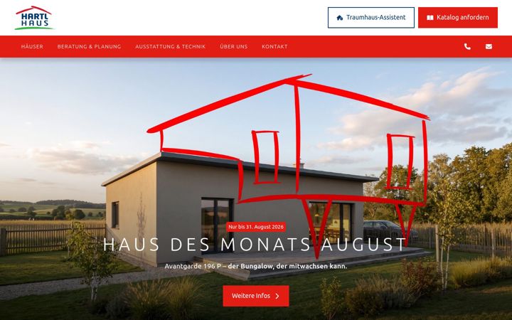 Screenshot of hartlhaus.de