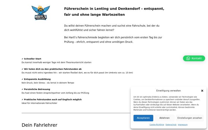Képernyőkép: hartls-fahrerschmiede.de