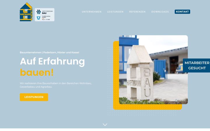 Screenshot of hartmann-bau.de