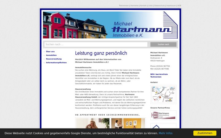 Screenshot of hartmann-immobilien.de