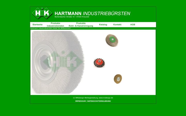 Screenshot of hartmann-industriebuersten.de