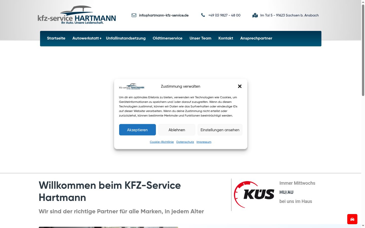 Képernyőkép a bármilyen interakció előtt megjelenő hozzájárulási bannerről