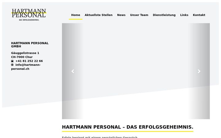 Screenshot of hartmann-personal.ch