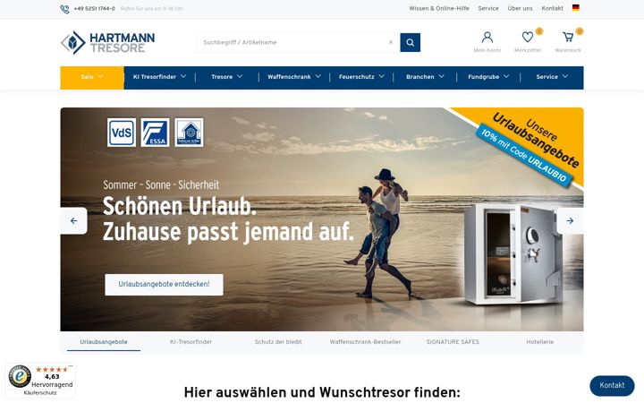 Screenshot of hartmann-tresore.de