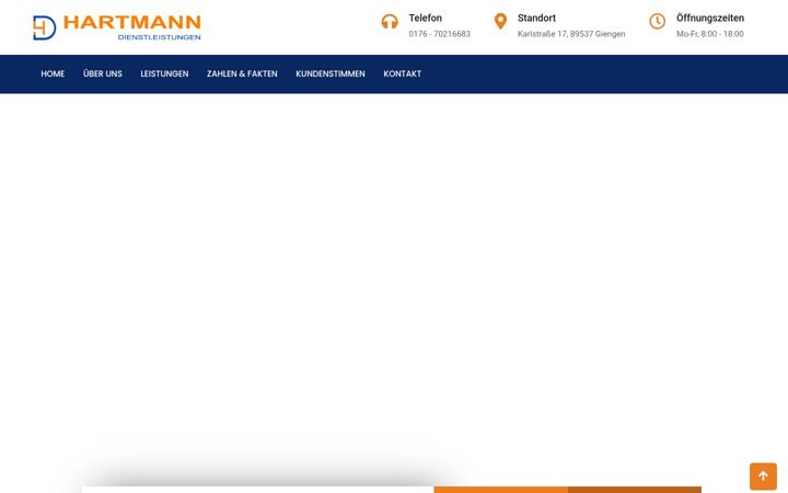 Screenshot stránky hartmanndienstleistungen.de