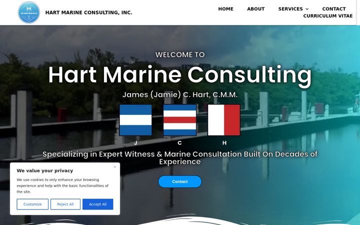 Screenshot of hartmarineconsulting.com