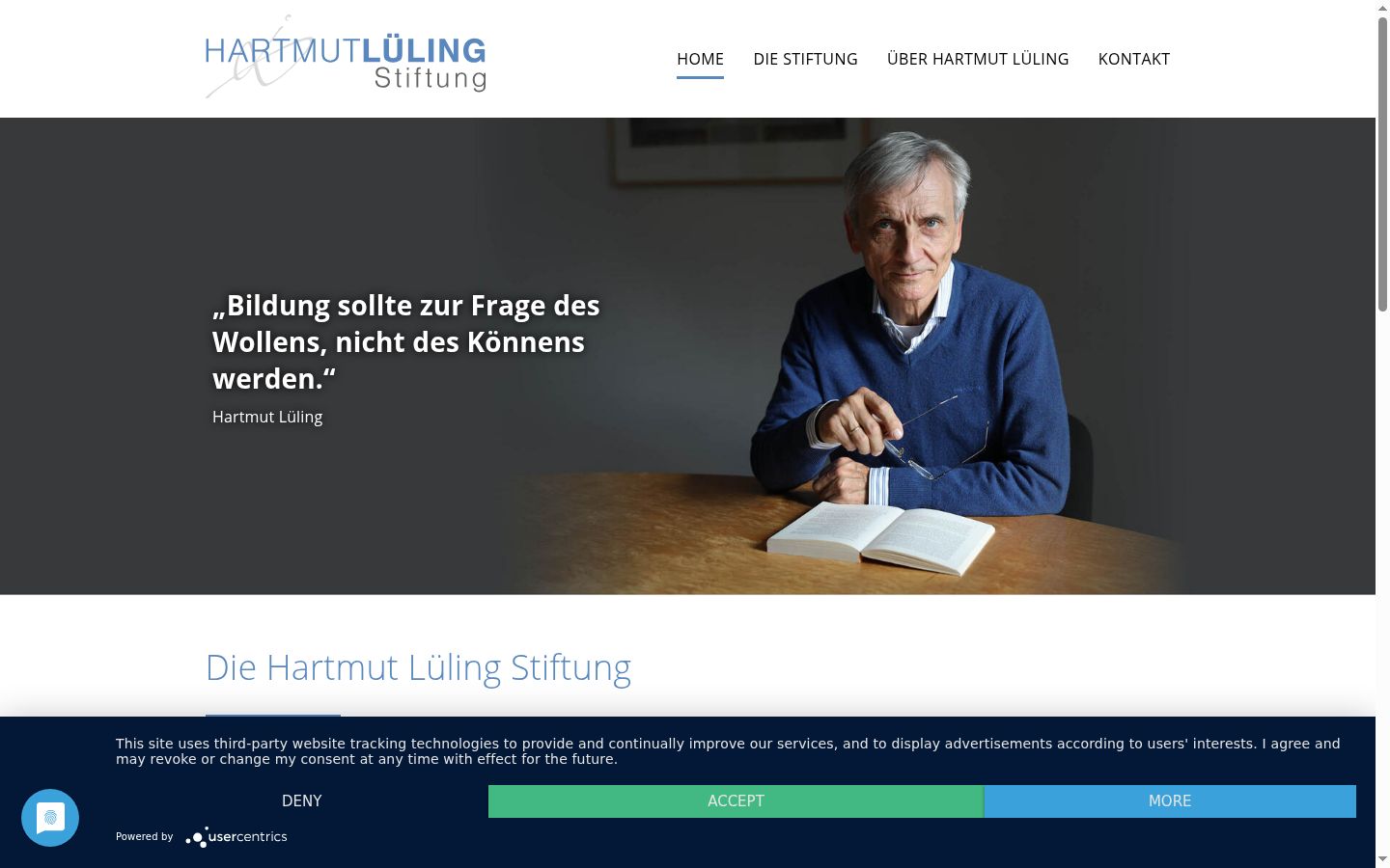 Screenshot del banner di consenso mostrato prima di qualsiasi interazione