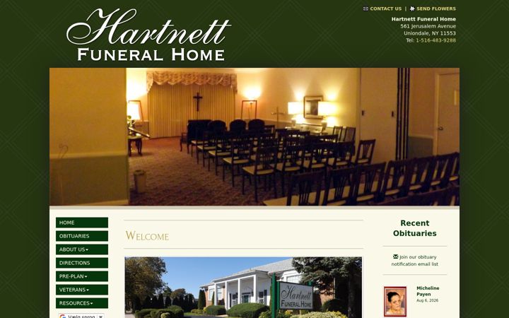 Screenshot of hartnettfuneralhome.com