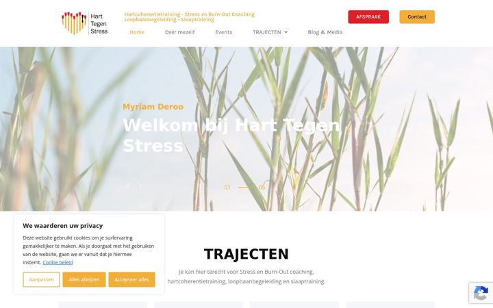Screenshot of harttegenstress.com