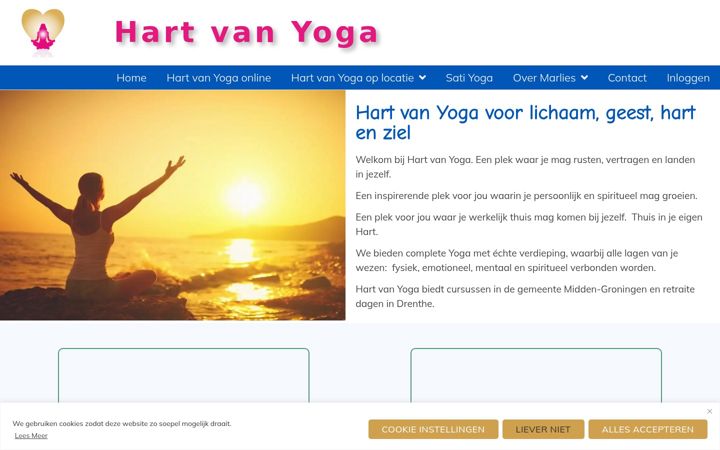 Screenshot of hartvanyoga.nl