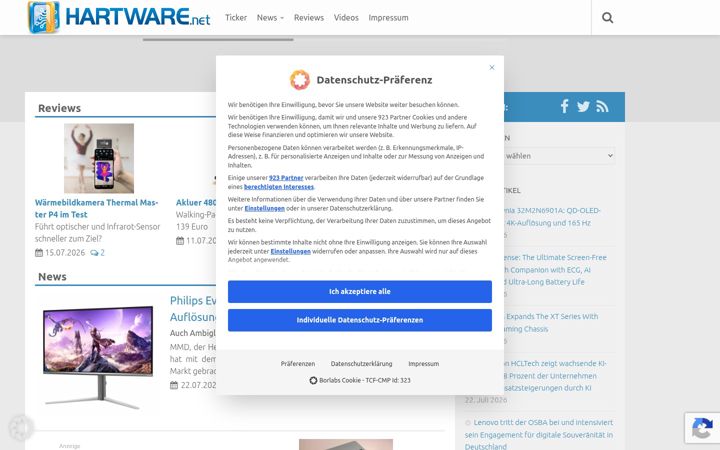 Screenshot of hartware.de