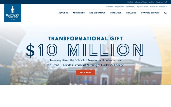 Screenshot of hartwick.edu