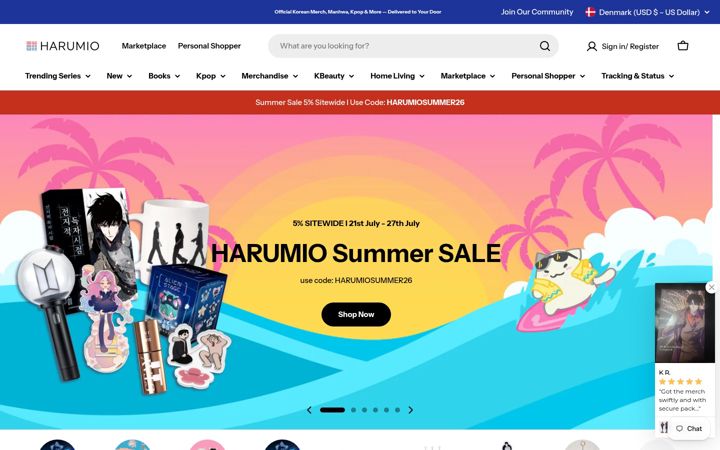 Screenshot of harum.io