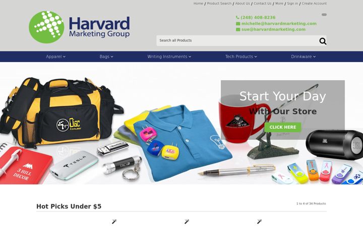 Screenshot of harvardmarketing.com
