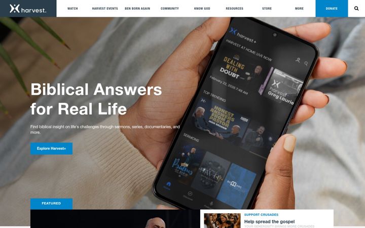 Screenshot of harvest.org