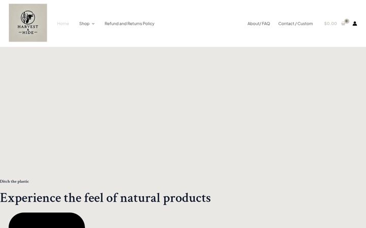 Screenshot of harvesthide.com