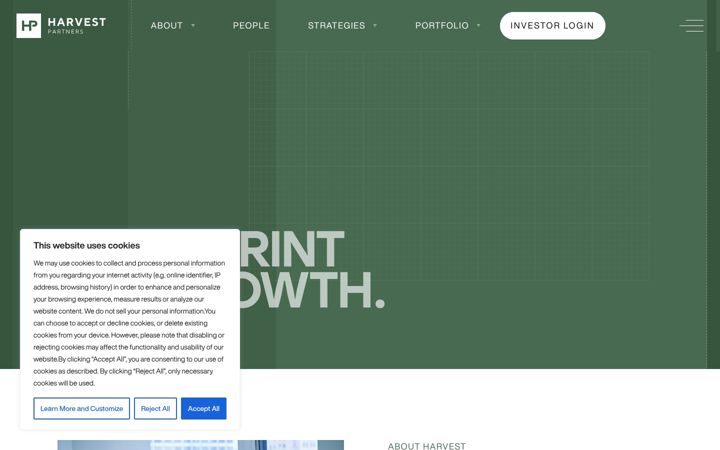 Screenshot of harvestpartners.com