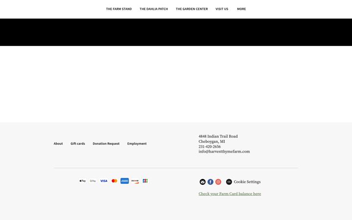 Screenshot of harvestthymefarm.com