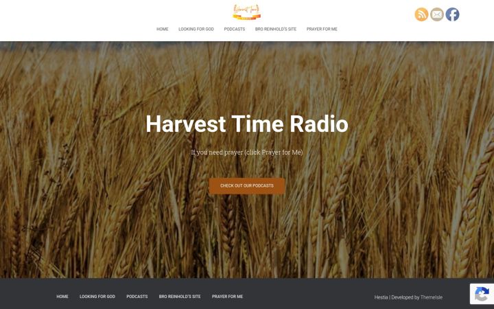 Screenshot of harvesttimeradio.org