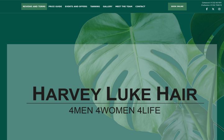 Екранна снимка на harveylukehair.co.uk