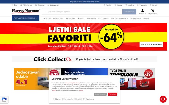 Screenshot of harveynorman.hr