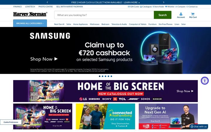 Screenshot of harveynorman.ie