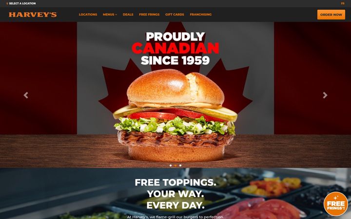 Screenshot of harveys.ca