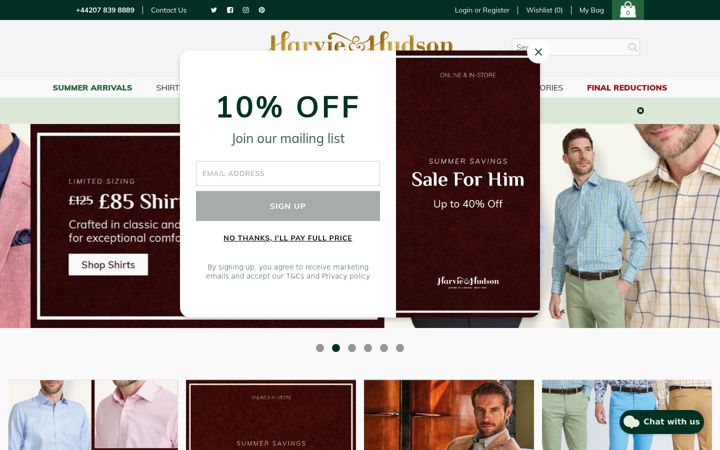 Screenshot of harvieandhudson.com