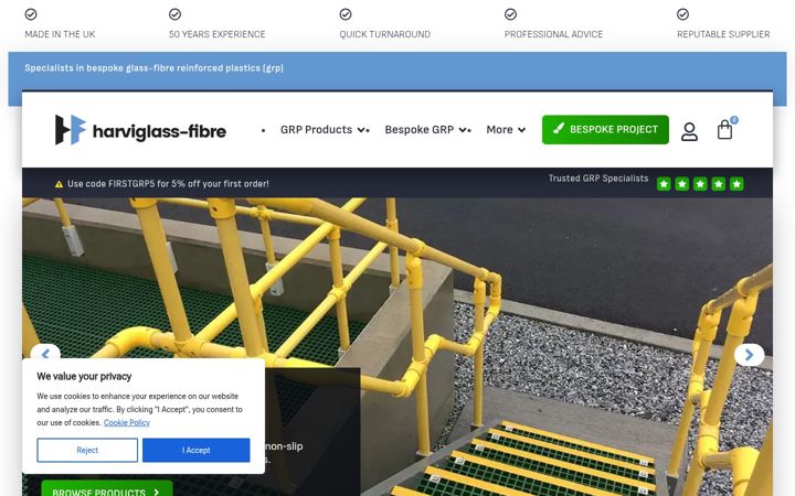 Screenshot of harviglass.com