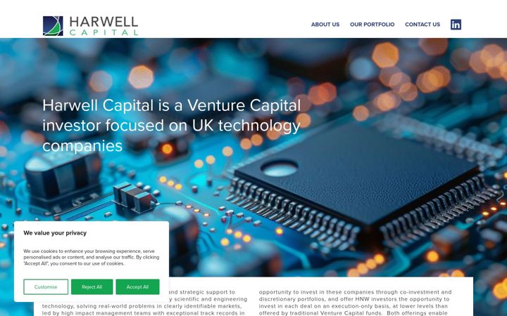 Screenshot of harwellcapital.com