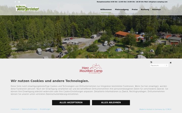 Screenshot of harz-camping.com
