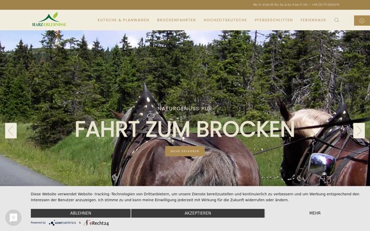 Screenshot of harz-erlebnisse.de