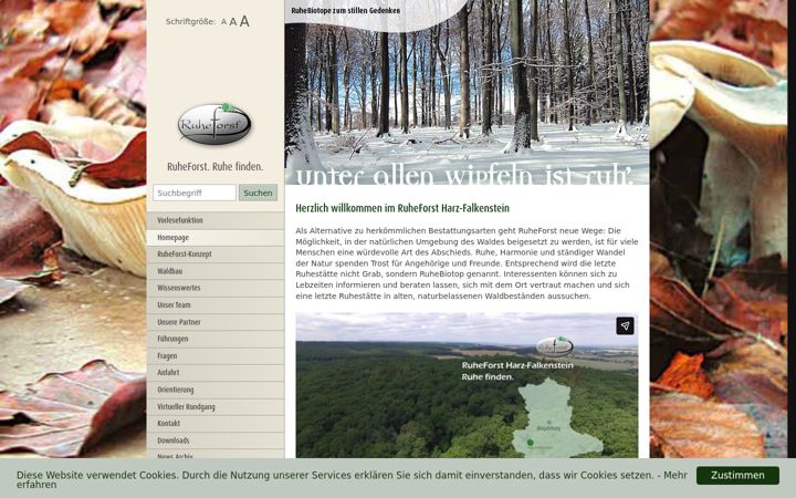 Screenshot of harz-falkenstein-ruheforst.de