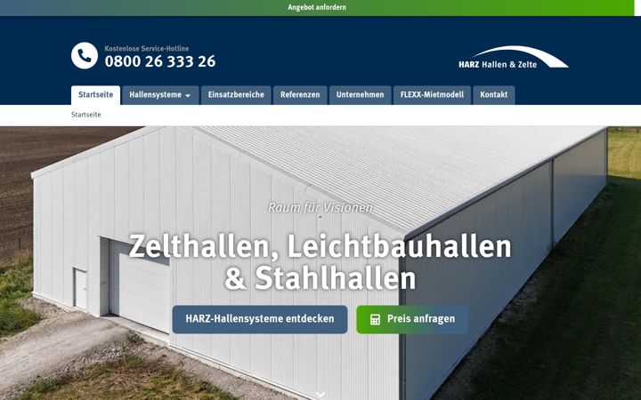 Skærmbillede af harz-hallen.de