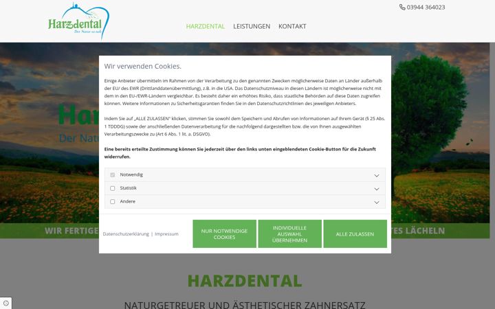 Screenshot of harzdental.online