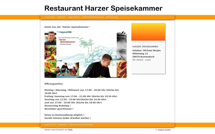 Screenshot of harzerspeisekammer.de