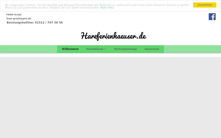 Screenshot of harzferienhaeuser.de