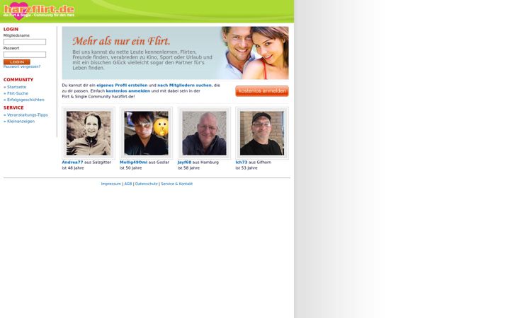 Screenshot of harzflirt.de