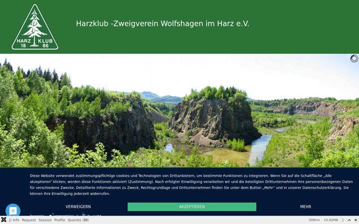 Screenshot of harzklub-wolfshagen.de