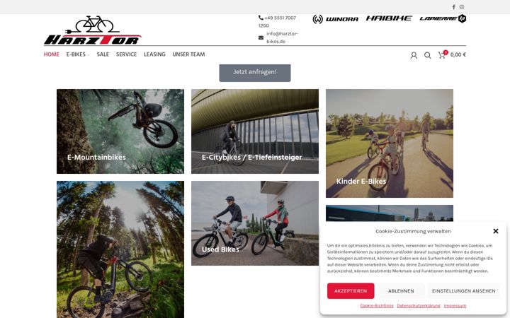 Skærmbillede af harztor-bikes.de