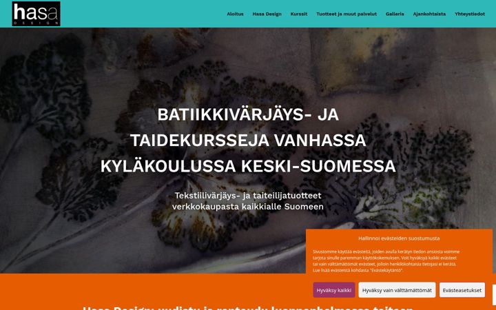 Screenshot of hasadesign.fi