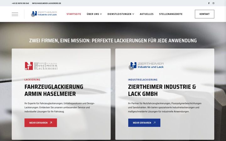 Snimka zaslona za haselmeier-lackiererei.de