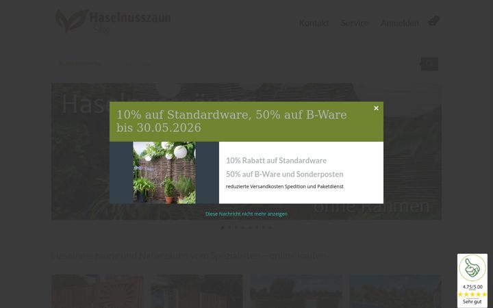 Képernyőkép: haselnusszaunshop.de