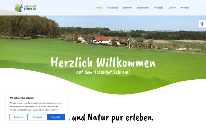 Screenshot of hasenhof-schraml.de