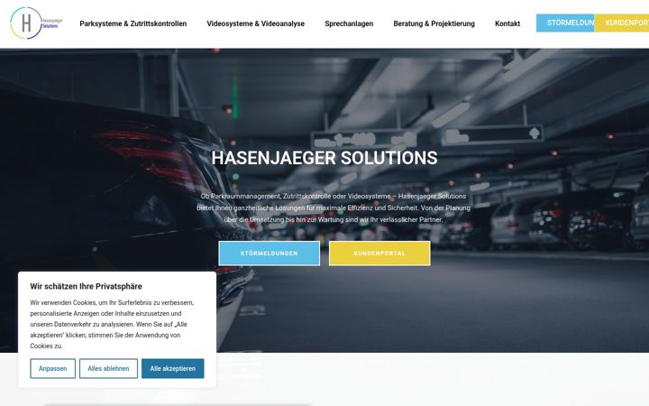 Screenshot of hasenjaeger-solutions.de