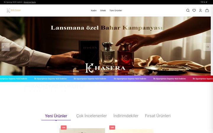 Screenshot of haseracosmetics.com