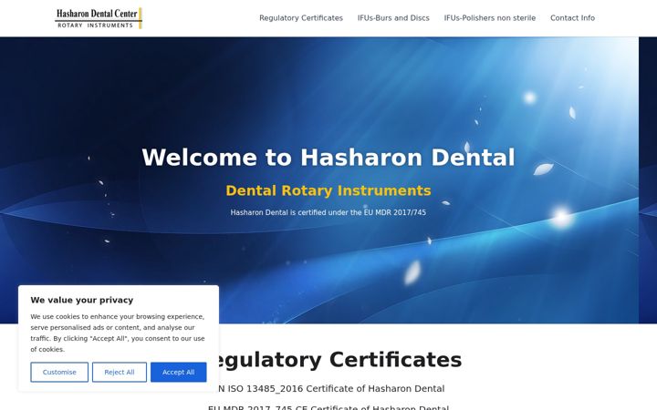 Screenshot of hasharon-dental.com
