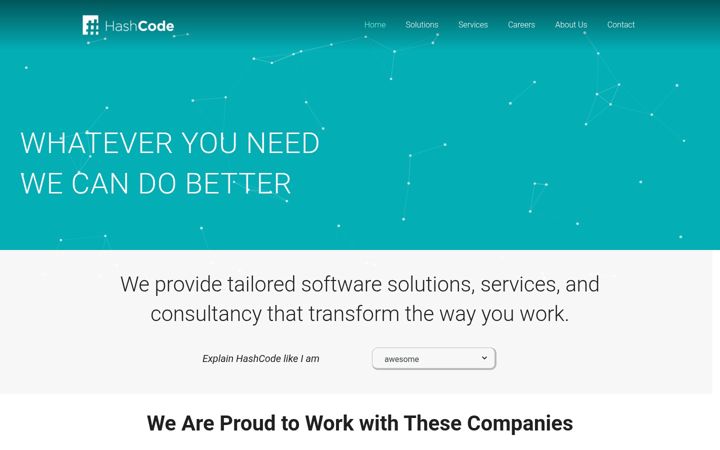 Screenshot stránky hashcode.hr