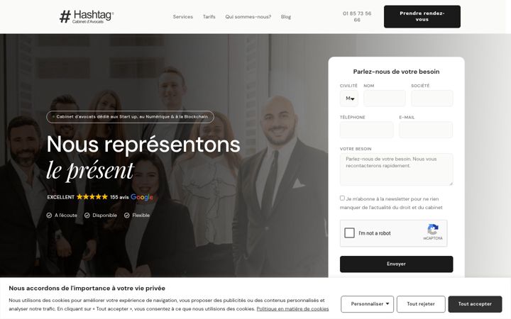 Screenshot of hashtagavocats.com