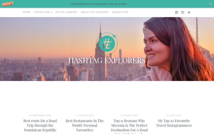 Screenshot of hashtagexplorers.com